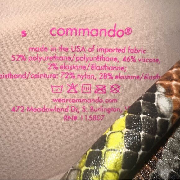 Commando Snake Print Faux Leather Leggings Size Small - Picture 4 of 4